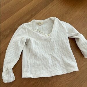 Petit Sézane pointelle henley shirt